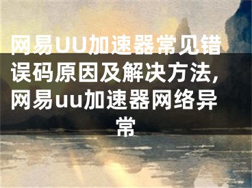 網(wǎng)易UU加速器常見錯誤碼原因及解決方法,網(wǎng)易uu加速器網(wǎng)絡(luò)異常