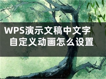 WPS演示文稿中文字自定義動(dòng)畫怎么設(shè)置