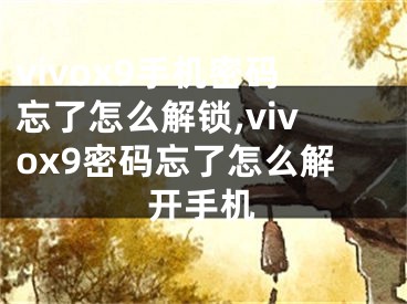 vivox9手機密碼忘了怎么解鎖,vivox9密碼忘了怎么解開手機