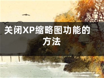 關(guān)閉XP縮略圖功能的方法