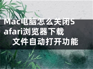 Mac電腦怎么關(guān)閉Safari瀏覽器下載文件自動打開功能