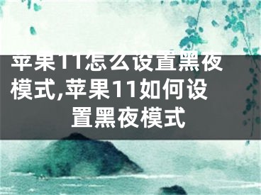 蘋(píng)果11怎么設(shè)置黑夜模式,蘋(píng)果11如何設(shè)置黑夜模式