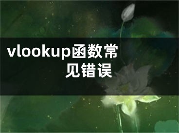 vlookup函數(shù)常見錯誤