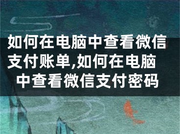 如何在電腦中查看微信支付賬單,如何在電腦中查看微信支付密碼