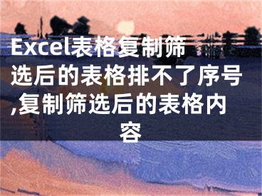 Excel表格復(fù)制篩選后的表格排不了序號(hào),復(fù)制篩選后的表格內(nèi)容