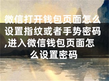 微信打開(kāi)錢(qián)包頁(yè)面怎么設(shè)置指紋或者手勢(shì)密碼,進(jìn)入微信錢(qián)包頁(yè)面怎么設(shè)置密碼