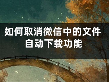 如何取消微信中的文件自動下載功能