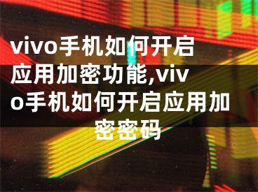 vivo手機如何開啟應用加密功能,vivo手機如何開啟應用加密密碼