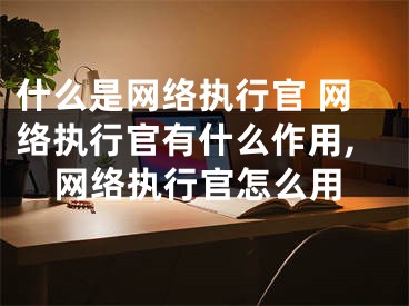 什么是網(wǎng)絡(luò)執(zhí)行官 網(wǎng)絡(luò)執(zhí)行官有什么作用,網(wǎng)絡(luò)執(zhí)行官怎么用