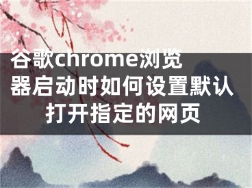 谷歌chrome瀏覽器啟動(dòng)時(shí)如何設(shè)置默認(rèn)打開指定的網(wǎng)頁