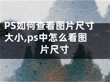 PS如何查看圖片尺寸大小,ps中怎么看圖片尺寸