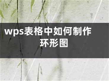 wps表格中如何制作環(huán)形圖