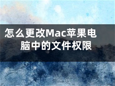 怎么更改Mac蘋果電腦中的文件權(quán)限