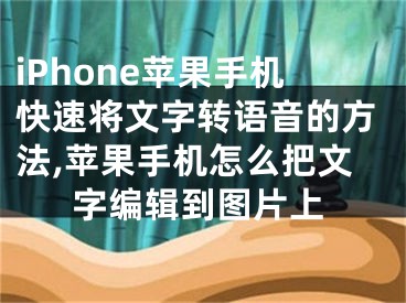 iPhone蘋果手機(jī)快速將文字轉(zhuǎn)語音的方法,蘋果手機(jī)怎么把文字編輯到圖片上