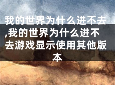 我的世界為什么進(jìn)不去,我的世界為什么進(jìn)不去游戲顯示使用其他版本