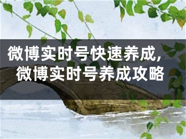 微博實(shí)時(shí)號(hào)快速養(yǎng)成,微博實(shí)時(shí)號(hào)養(yǎng)成攻略