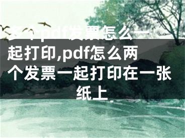 多個pdf發(fā)票怎么一起打印,pdf怎么兩個發(fā)票一起打印在一張紙上