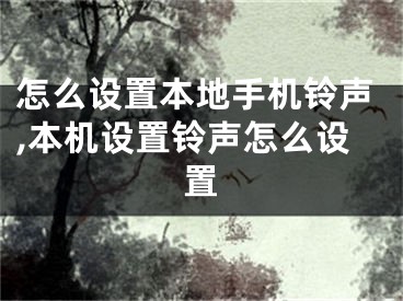 怎么設(shè)置本地手機鈴聲,本機設(shè)置鈴聲怎么設(shè)置