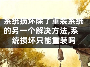 系統(tǒng)損壞除了重裝系統(tǒng)的另一個(gè)解決方法,系統(tǒng)損壞只能重裝嗎