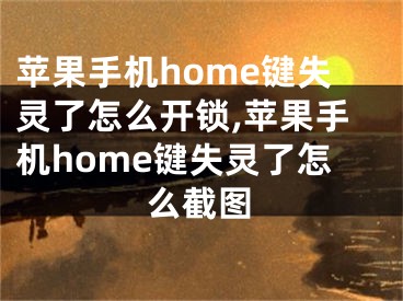 蘋果手機(jī)home鍵失靈了怎么開鎖,蘋果手機(jī)home鍵失靈了怎么截圖