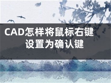 CAD怎樣將鼠標右鍵設置為確認鍵