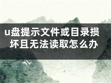 u盤提示文件或目錄損壞且無法讀取怎么辦