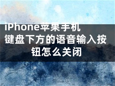 iPhone蘋果手機(jī)鍵盤下方的語音輸入按鈕怎么關(guān)閉