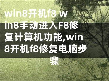 win8開機(jī)f8 win8手動(dòng)進(jìn)入F8修復(fù)計(jì)算機(jī)功能,win8開機(jī)f8修復(fù)電腦步驟