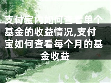 支付寶內(nèi)如何查看單個(gè)基金的收益情況,支付寶如何查看每個(gè)月的基金收益