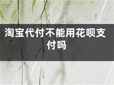 淘寶代付不能用花唄支付嗎