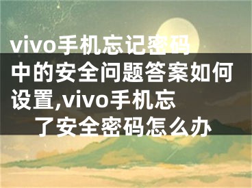 vivo手機忘記密碼中的安全問題答案如何設置,vivo手機忘了安全密碼怎么辦