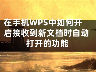 在手機WPS中如何開啟接收到新文檔時自動打開的功能