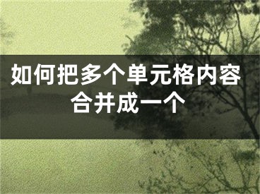 如何把多個單元格內(nèi)容合并成一個