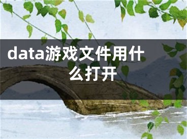 data游戲文件用什么打開(kāi)