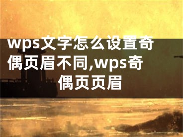 wps文字怎么設(shè)置奇偶頁眉不同,wps奇偶頁頁眉