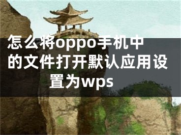 怎么將oppo手機(jī)中的文件打開默認(rèn)應(yīng)用設(shè)置為wps