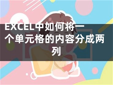 EXCEL中如何將一個單元格的內(nèi)容分成兩列