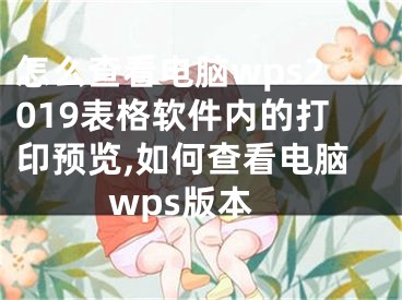 怎么查看電腦wps2019表格軟件內(nèi)的打印預(yù)覽,如何查看電腦wps版本