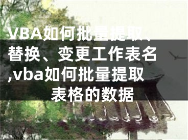 VBA如何批量提取、替換、變更工作表名 ,vba如何批量提取表格的數據