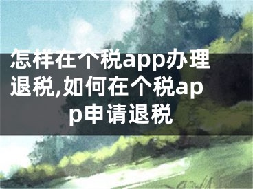 怎樣在個稅app辦理退稅,如何在個稅app申請退稅