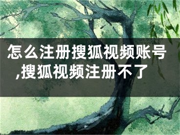 怎么注冊(cè)搜狐視頻賬號(hào),搜狐視頻注冊(cè)不了