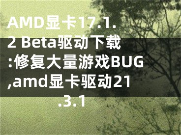 AMD顯卡17.1.2 Beta驅(qū)動下載:修復(fù)大量游戲BUG,amd顯卡驅(qū)動21.3.1