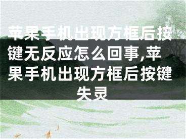 蘋果手機(jī)出現(xiàn)方框后按鍵無反應(yīng)怎么回事,蘋果手機(jī)出現(xiàn)方框后按鍵失靈