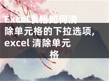 Excel表格如何清除單元格的下拉選項(xiàng),excel 清除單元格