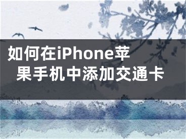 如何在iPhone蘋果手機中添加交通卡