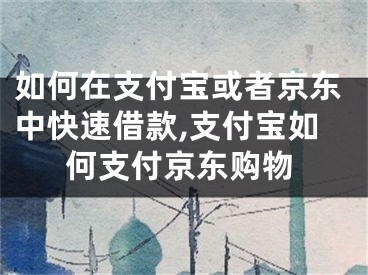 如何在支付寶或者京東中快速借款,支付寶如何支付京東購(gòu)物