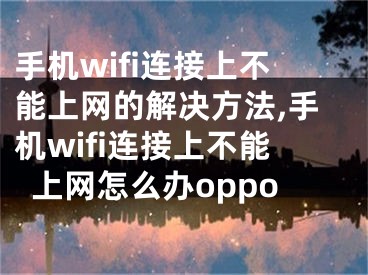 手機(jī)wifi連接上不能上網(wǎng)的解決方法,手機(jī)wifi連接上不能上網(wǎng)怎么辦oppo