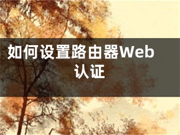 如何設(shè)置路由器Web認(rèn)證