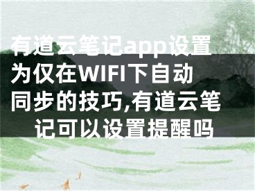 有道云筆記app設(shè)置為僅在WIFI下自動同步的技巧,有道云筆記可以設(shè)置提醒嗎