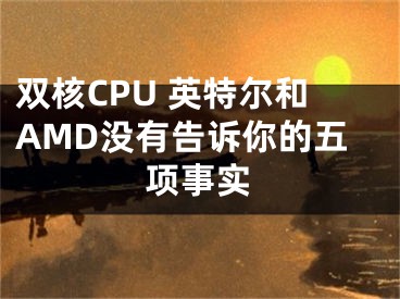 雙核CPU 英特爾和AMD沒有告訴你的五項事實